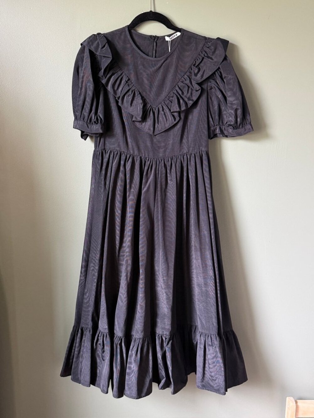 Batsheva 'May' Dress - Moire Black - Size 8 NWT